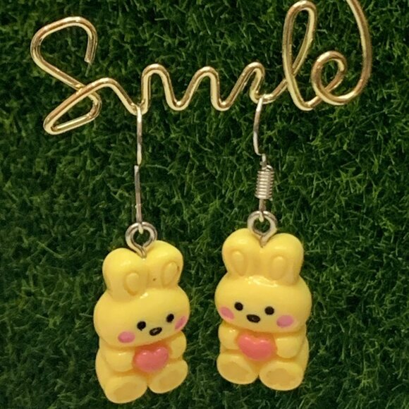 Easter Earring, Valentine's Day Earring, Heart Earring, Bunny Earring, Gift Idea - Picture 4 of 5